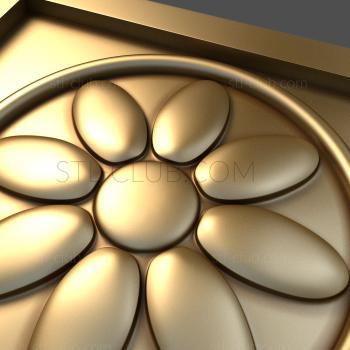 3D model Tile with chamomile (STL)